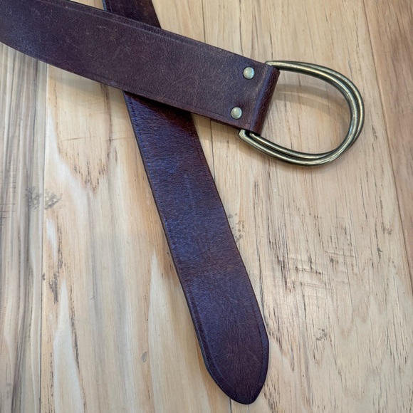 Ralph Lauren Leather Belt double loop brass heritage adjustable equestrian OS - Picture 4 of 10